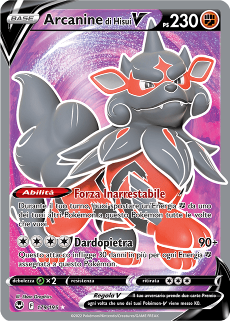 179-195 Arcanine Di Hisui V Full Art SIT Tempesta Argentata ITA NM