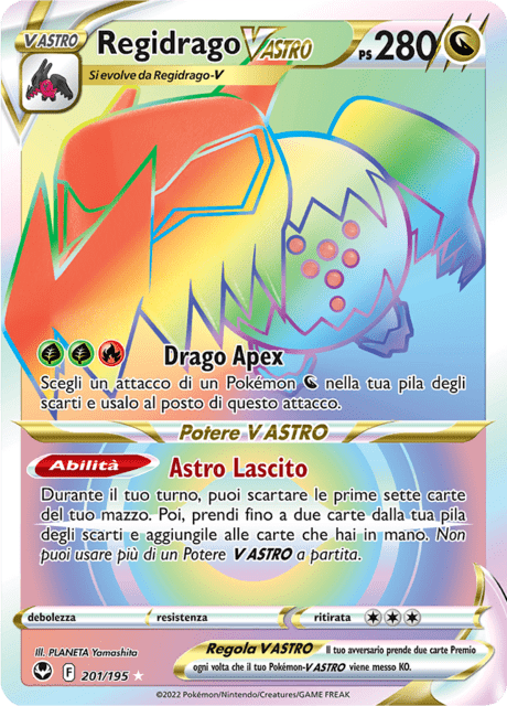 201-195 Regidrago V Astro Rara Segreta SIT Tempesta Argentata ITA NM