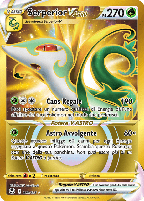 210-195 Serperior V Astro Gold Rara Segreta SIT Tempesta Argentata ITA NM
