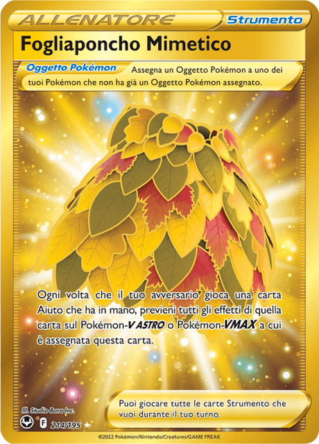 214-195 Fogliaponcho Mimetico Gold Rara Segreta SIT Tempesta Argentata ITA NM