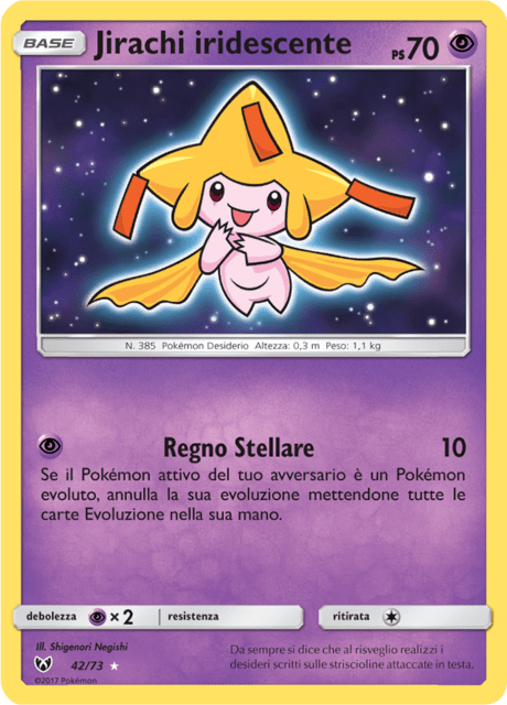 42-73 Jirachi Iridescente Rara Holo SLG Leggende Iridescenti ITA NM