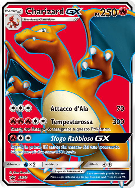 Promo SM060 Charizard GX Full Art Promo Sole e Luna ITA NM