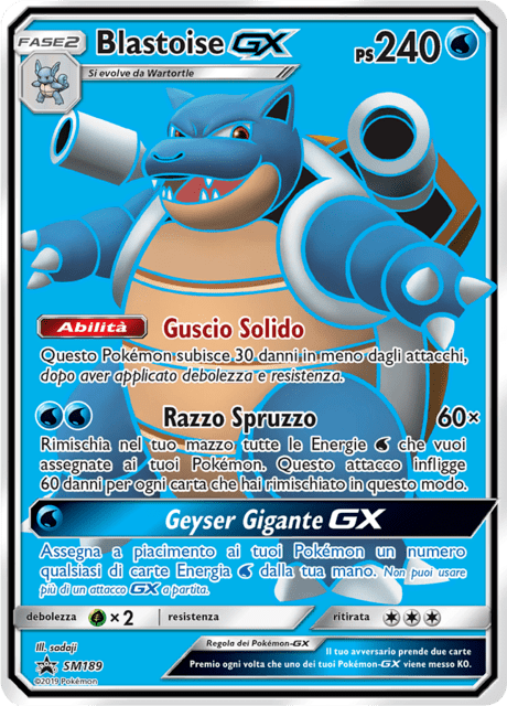 Promo SM189 Blastoise GX Full Art ITA NM