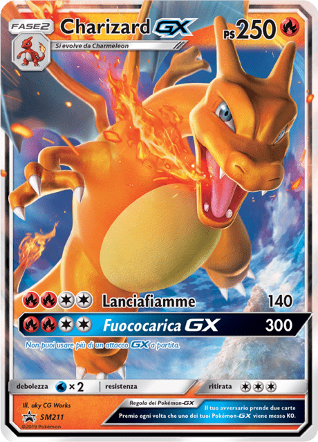 Promo SM211 Charizard GX Promo Sole e Luna ITA NM