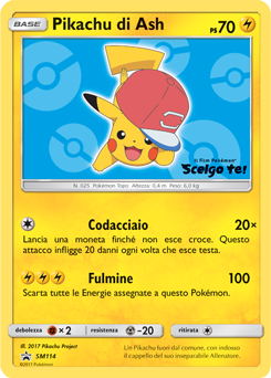 Promo SM114 Pikachu di Ash Sole e Luna ITA GOOD