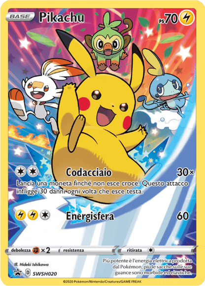Promo SWSH020 Pikachu Full Art Promo Spada e Scudo ITA NM