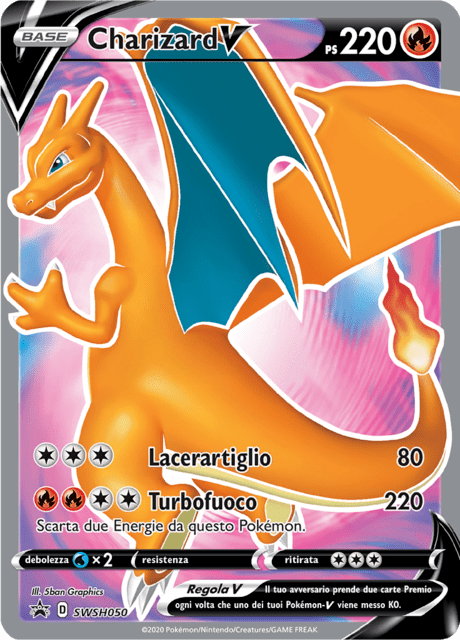 Promo SWSH050 Charizard V Full Art ITA NM