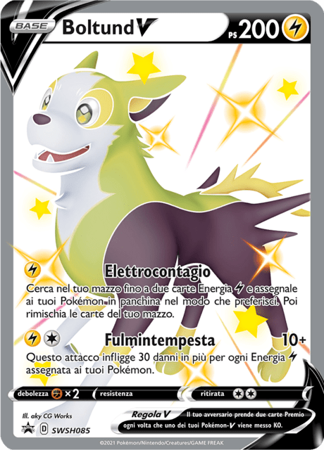 Promo SWSH085 Boltund V Shiny Star ITA NM