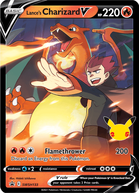 Promo SWSH133 Charizard V di Lance CEL Gran Festa ENG NM