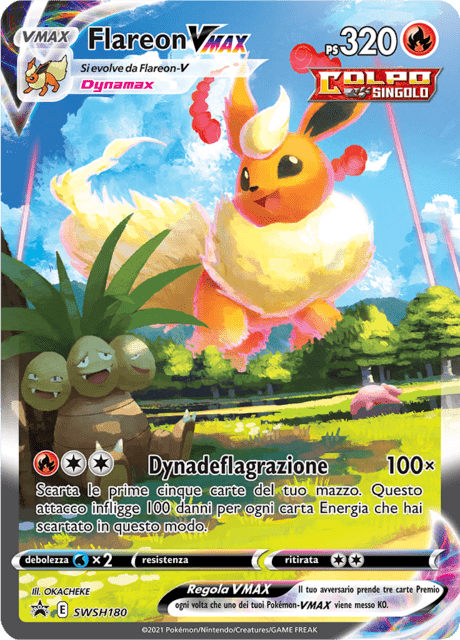 Promo SWSH180 Flareon VMAX Alternative Art Promo Spada e Scudo ITA NM
