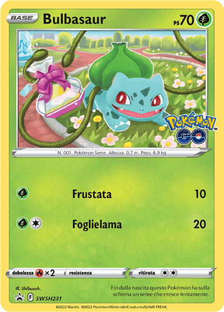 Promo SWSH231 Bulbasaur Holo SP promo Spada e Scudo ITA NM