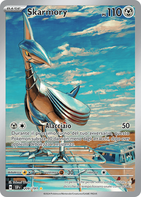 209-191 Skarmory Illustrazione Rara SSP Scintille Folgoranti ITA NM