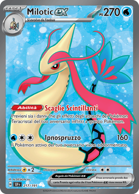 217-191 Milotic ex Full Art SSP Scintille Folgoranti ITA NM