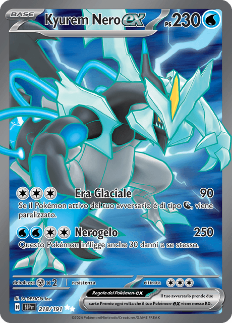 218-191 Kyurem Nero ex Full Art SSP Scintille Folgoranti ITA NM