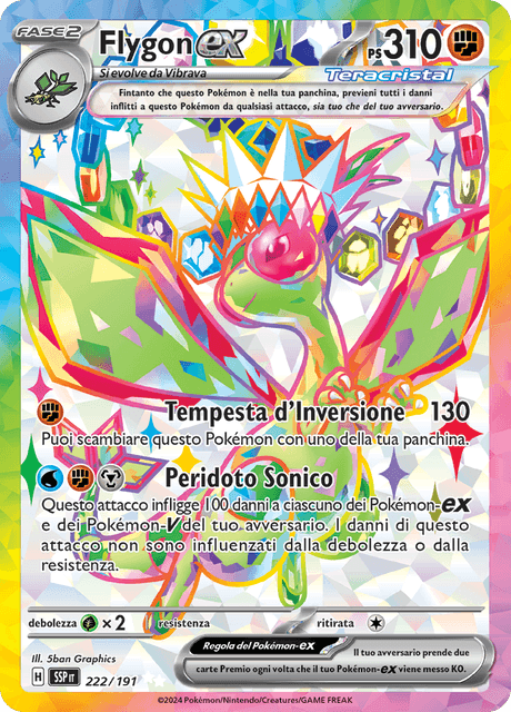 222-191 Flygon ex Teracristal Full Art SSP Scintille Folgoranti ITA NM