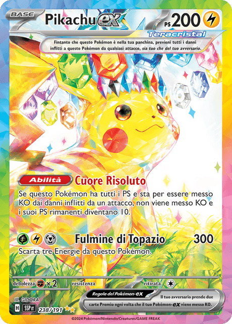 238-191 Pikachu ex Teracristal Alternative Art SSP Scintille Folgoranti ITA NEAR MINT