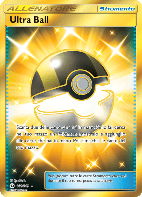 161-149 Ultra Ball Gold Rara Segreta SUM Sole e Luna ENG EX