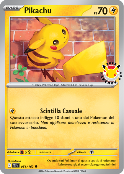 051-162 Pikachu + Moneta Promo 2026 Pokémon Day ITA NM