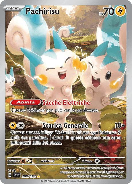 208-198 Pachirisu Illustrazione Rara SVI Scarlatto e Violetto ITA NM