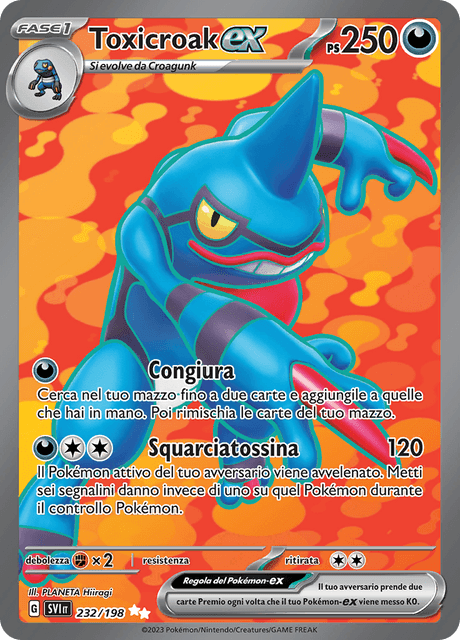 232-198 Toxicroak ex Full Art  SVI Scarlatto e Violetto ITA NM