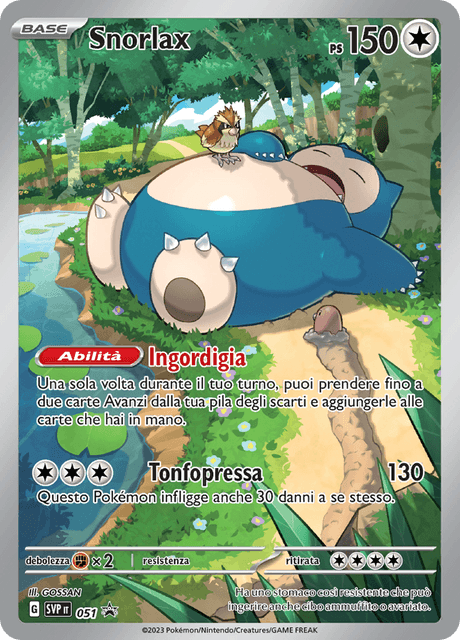 Promo SVP051 Snorlax Illustrazione Rara ITA NM
