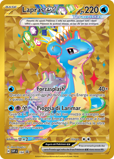 Promo SVP164 Lapras ex Gold Teracristal Rara Segreta ITA NM