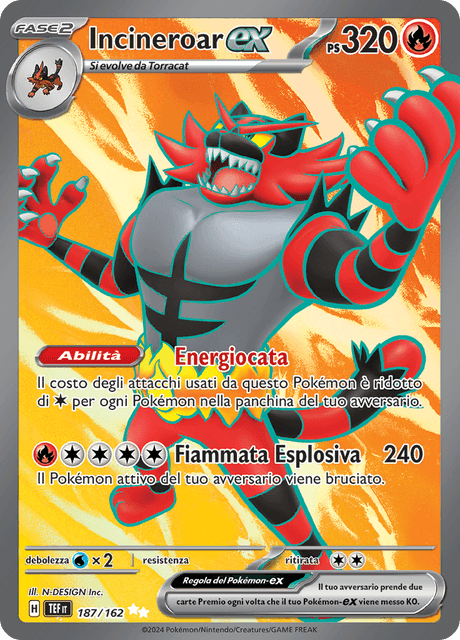 187-162 Incineroar ex Full Art TEF Cronoforze ITA NM