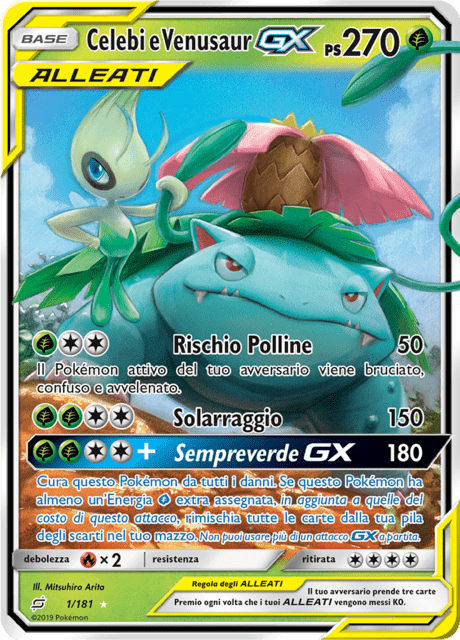 001-181 Celebi e Venusaur GX TEU Gioco Di Squadra ITA GOOD
