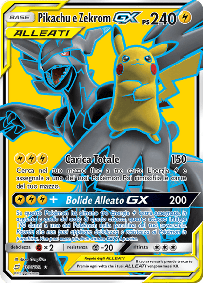 162-181 Pikachu e Zekrom GX Alleati Full Art TEU Gioco DI Squadra  ITA NM