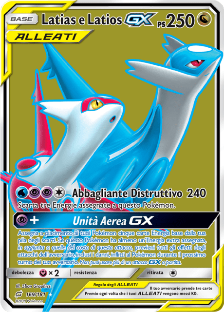 169-181 Latias e Latios GX Alleati Full Art TEU Gioco di Squadra ITA NM