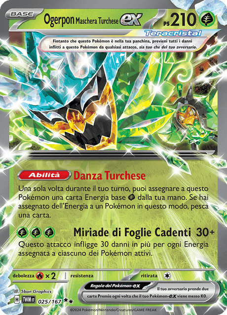 025-167 Ogerpon Maschera Turchese ex Teracristal TWM Crepuscolo Mascherato ITA NM