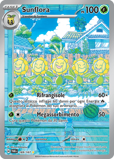 169-167 Sunflora Illustrazione Rara TWM Crepuscolo Mascherato ITA NM