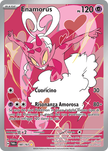 180-167 Enamorus Illustrazione Rara TWM Crepuscolo Mascherato ITA NM