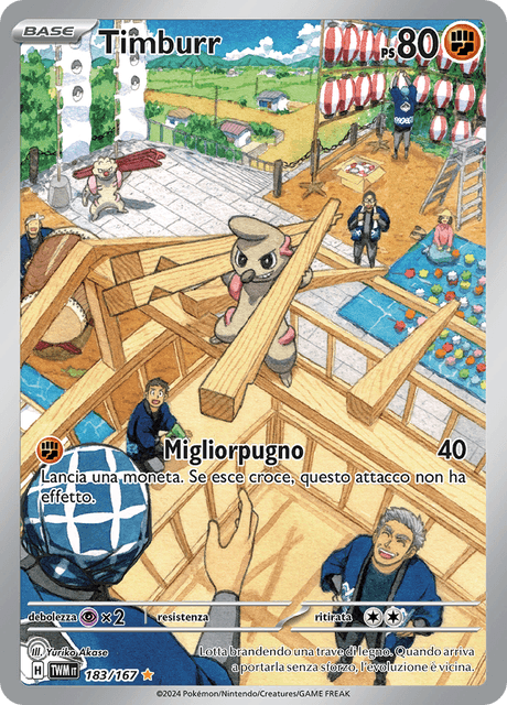 183-167 Timburr Illustrazione Rara TWM Crepuscolo Mascherato ITA NM