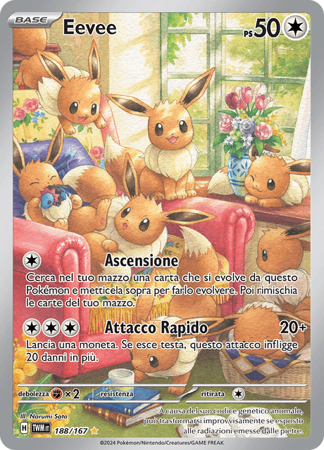 188-167 Eevee Illustrazione Rara TWM Crepuscolo Mascherato ITA NM