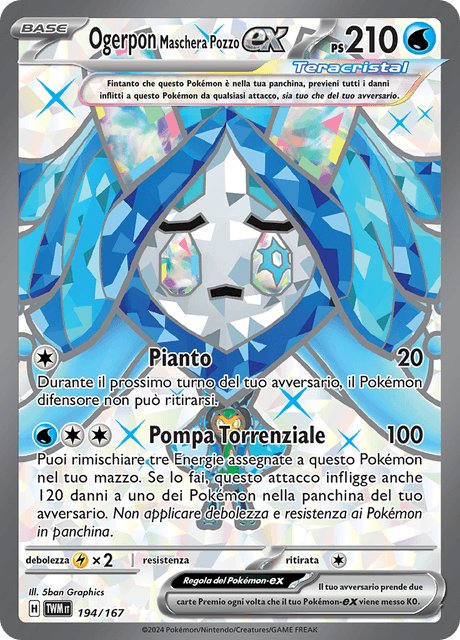 194-167 Ogerpon Maschera Pozzo ex Teracristal Full Art TWM Crepuscolo Mascherato ITA NM