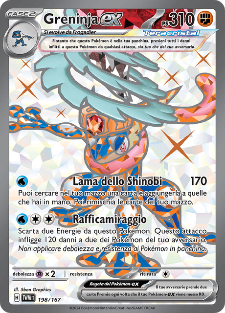 198-167 Greninja ex Teracristal Full Art TWM Crepuscolo Mascherato ITA NM