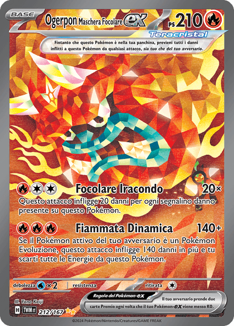 212-167 Ogerpon Maschera Focolare ex Teracristal Alternative Art TWM Crepuscolo Mascherato ITA NM