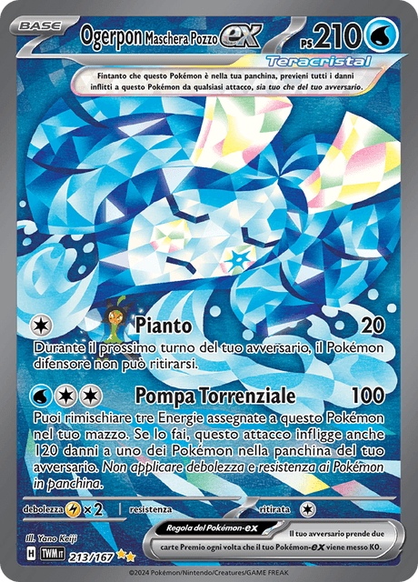 213-167 Ogerpon Maschera Pozzo ex Teracristal Alternative Art TWM Crepuscolo Mascherato ITA NM