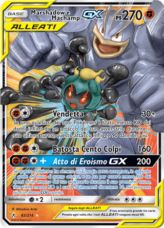 082-214 Marshadow e Machamp GX Alleati Full UNB Legami Inossidabili ITA PLAYED