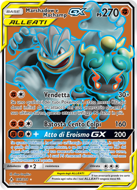 198-214 Marshadow e Machamp GX Alleati Full Art UNB Legami Inossidabili ITA NM