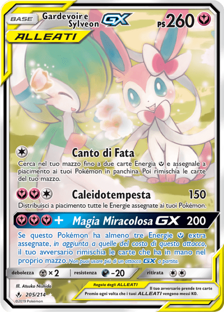 205-214 Gardevoir e Sylveon GX Alleati Alternative Art UNB Legami Inossidabili ITA NM