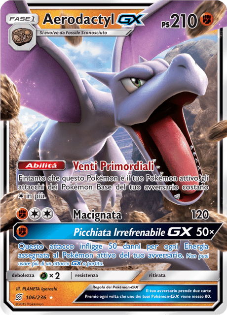 106-236 Aerodactyl GX UNM Sintonia Mentale ITA EXCELLENT