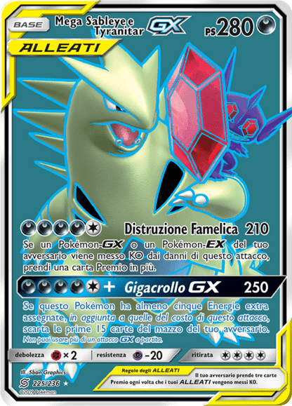225-236 Mega Sableye Tyranitar Gx UNM Sinfonia Mentale ITA EXELLENT