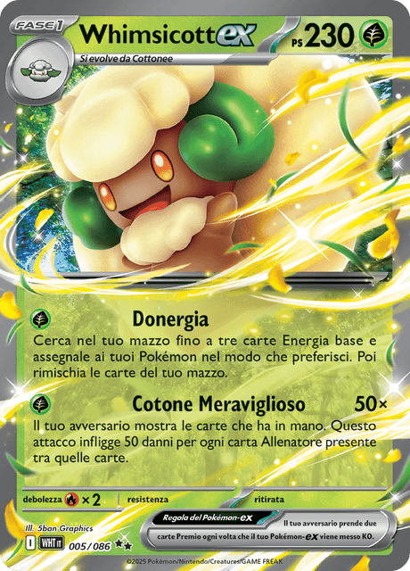 005-086 Whimsicott ex WHT Fuoco Bianco ITA NM