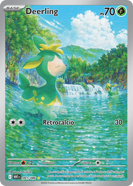 091-086 Deerling Illustrazione Rara WHT Fuoco Bianco ITA NM
