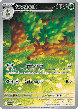 092-086 Sawsbuck Illustrazione Rara WHT Fuoco Bianco ITA NM