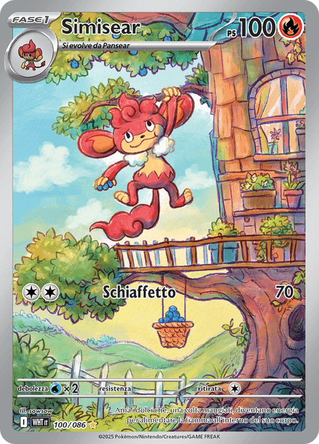 100-086 Simisear Illustrazione Rara WHT Fuoco Bianco ITA NM
