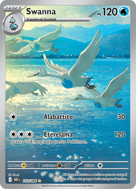 110-086 Swanna Illustrazione Rara WHT Fuoco Bianco ITA NM