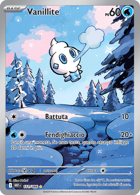 111-086 Vanillite Illustrazione Rara WHT Fuoco Bianco ITA NM
